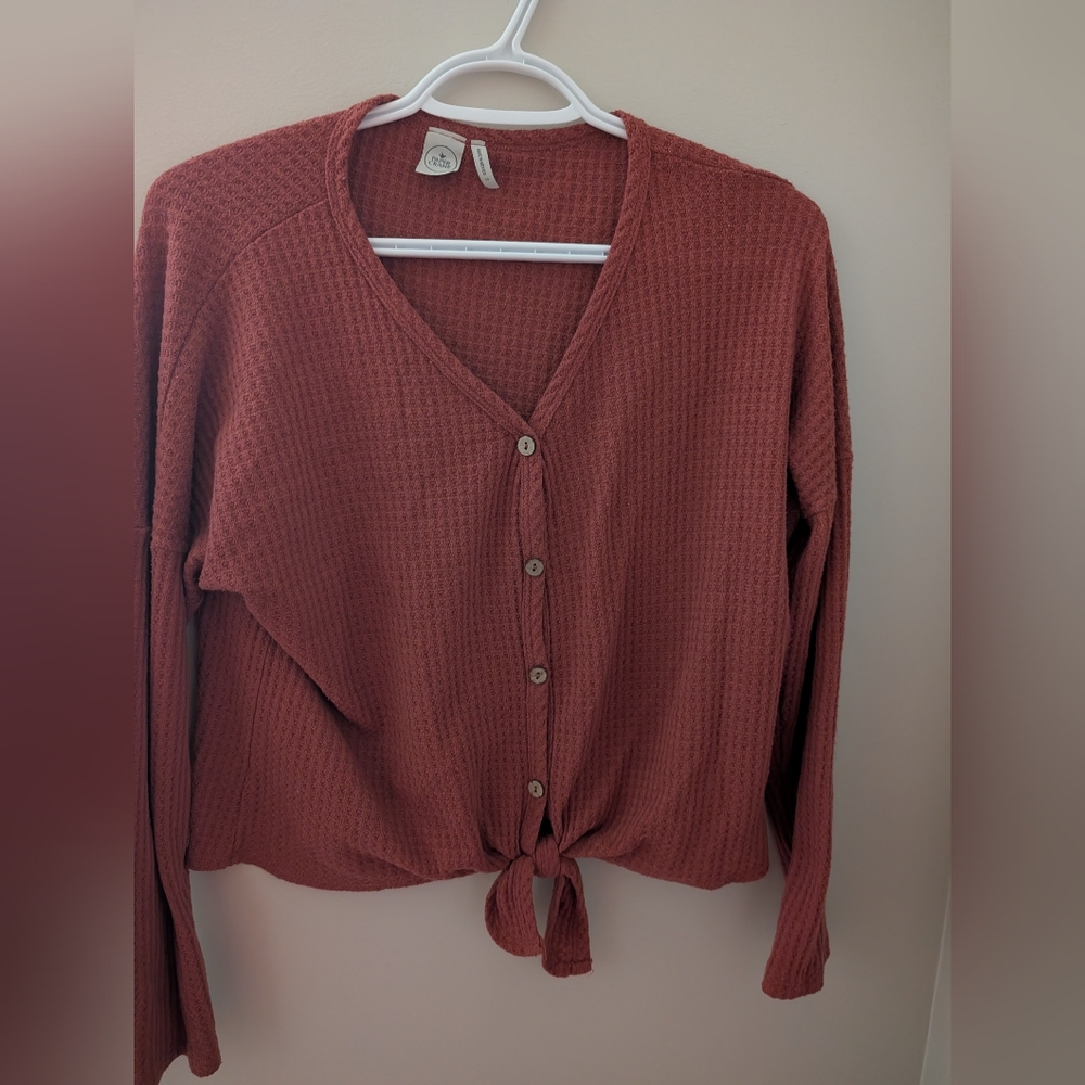 2/22 $ Paper Crane Terracotta Knit Cardigan